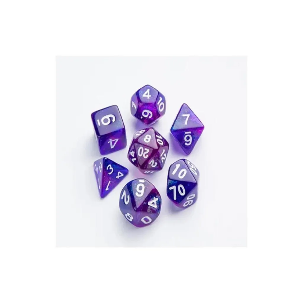 Dés polyédriques Nebula Galaxy pour Donjons et Dragons et RPG 7pcs - 2