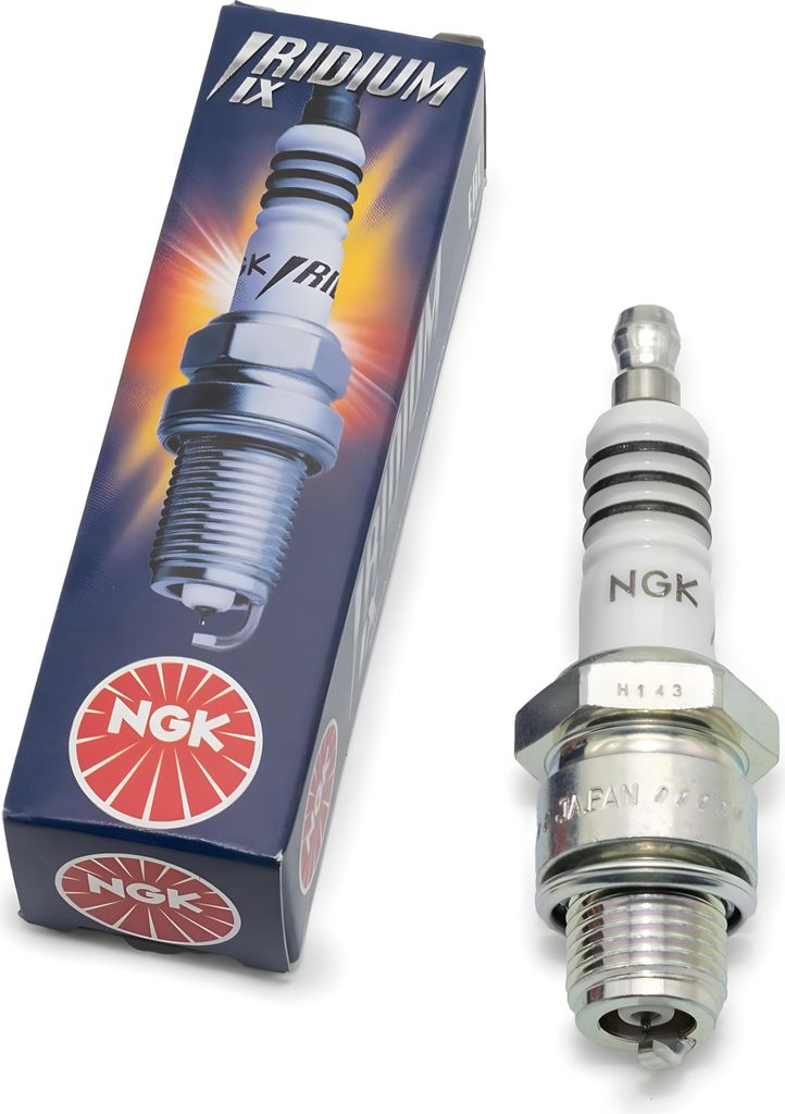 Zündkerzen Set NGK 6x BR8HIX Iridium-Zündkerze entstört, 12,7mm Kurzgewinde Ø 14,0mm Hex 20,8mm, Elektrodenabstand 0,75mm, Wärmewert 8, 7001