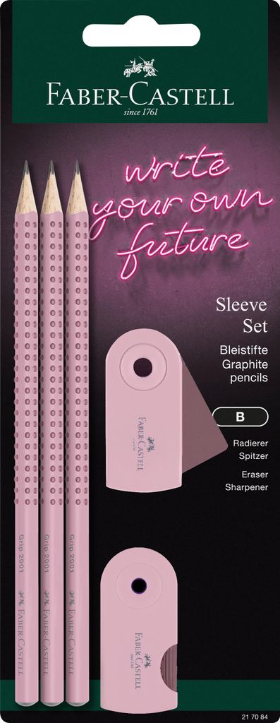 Faber-Castell 217084, B, Rose, Dreieckig, Sichtverpackung, Produktbild 
