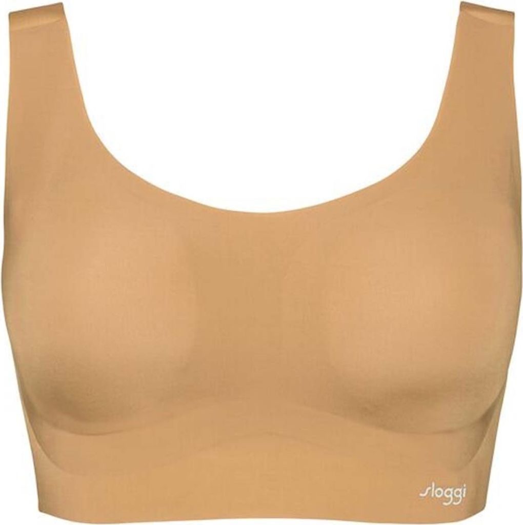 Sloggi Zero Feel Top Damen Shirt Top Bustier BH Elasthan Ultra leicht Beige / Cognac XS