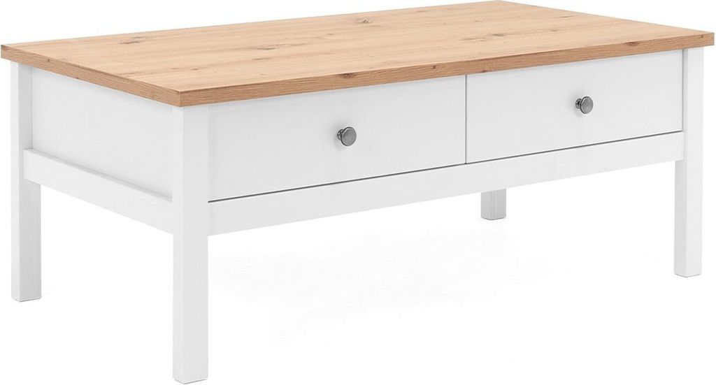 Finori Couchtisch Bergen 56A Weiß und Handwerkliche Eiche Produktbild 4