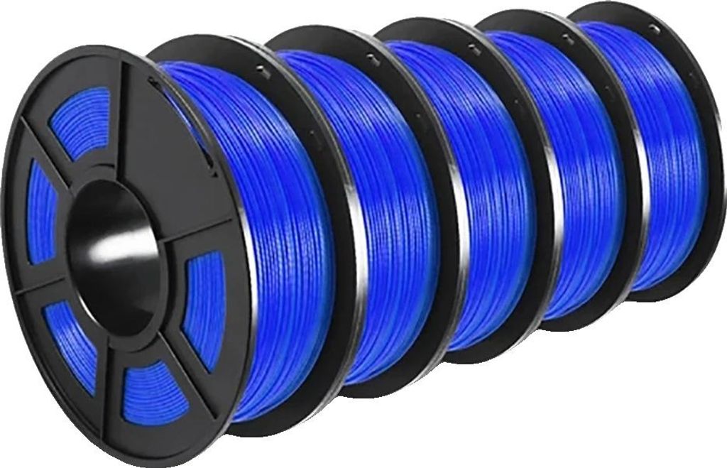 3D Filament, geruchlos, hohe Zähigkeit, PETG-Blau 5 Rollen
