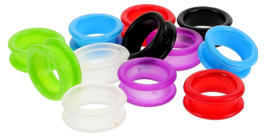 12-teiliges Set Silikon Fingerringe für Scheren Daumen Einsatz Fingerschutz Rutschfest für Friseurscheren, Haustierpflege und Gartenscheren