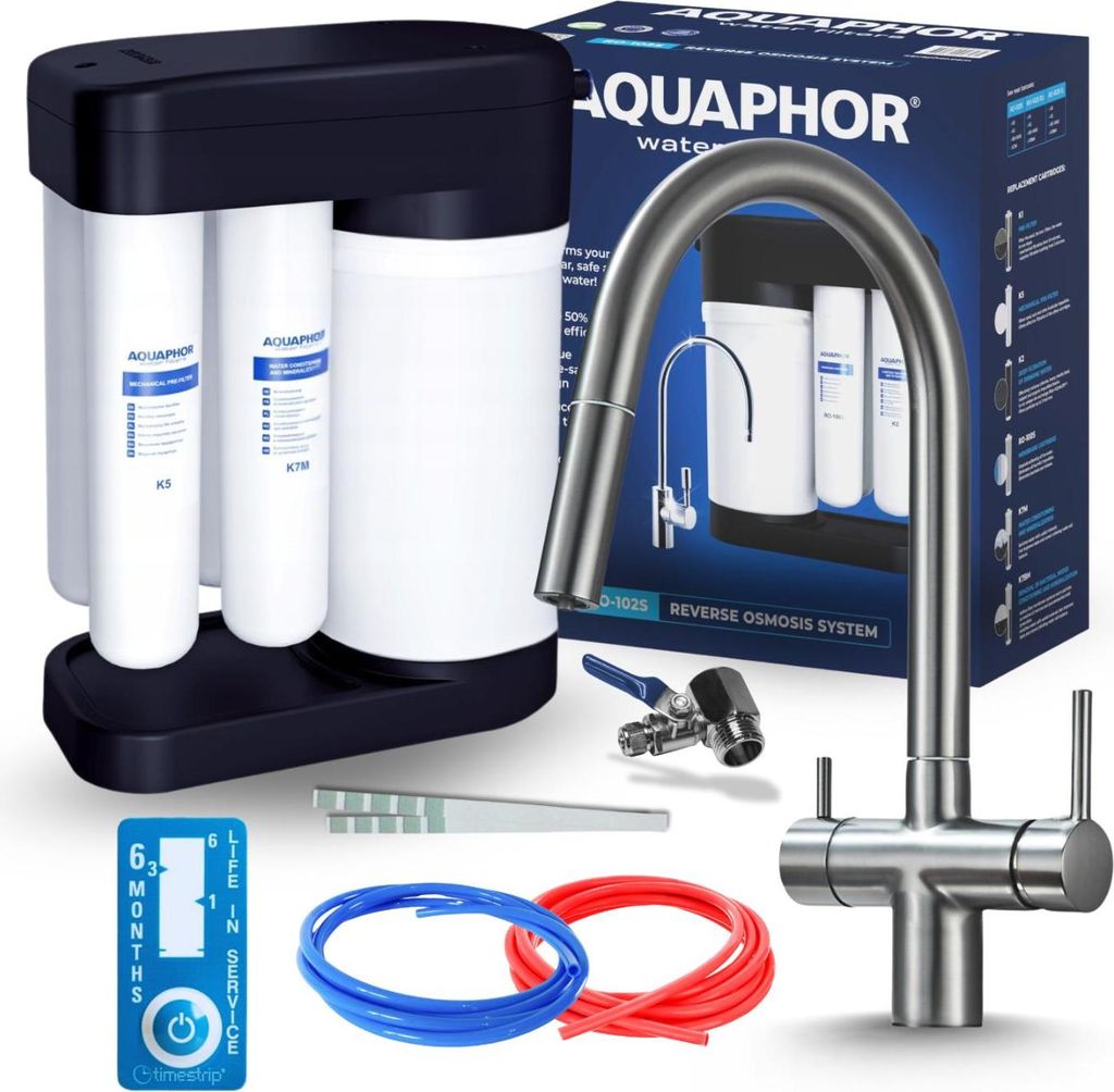 Wasserfilter Ro 3-Wege Küchenarmatur Ausziehbar Messing Grafit
