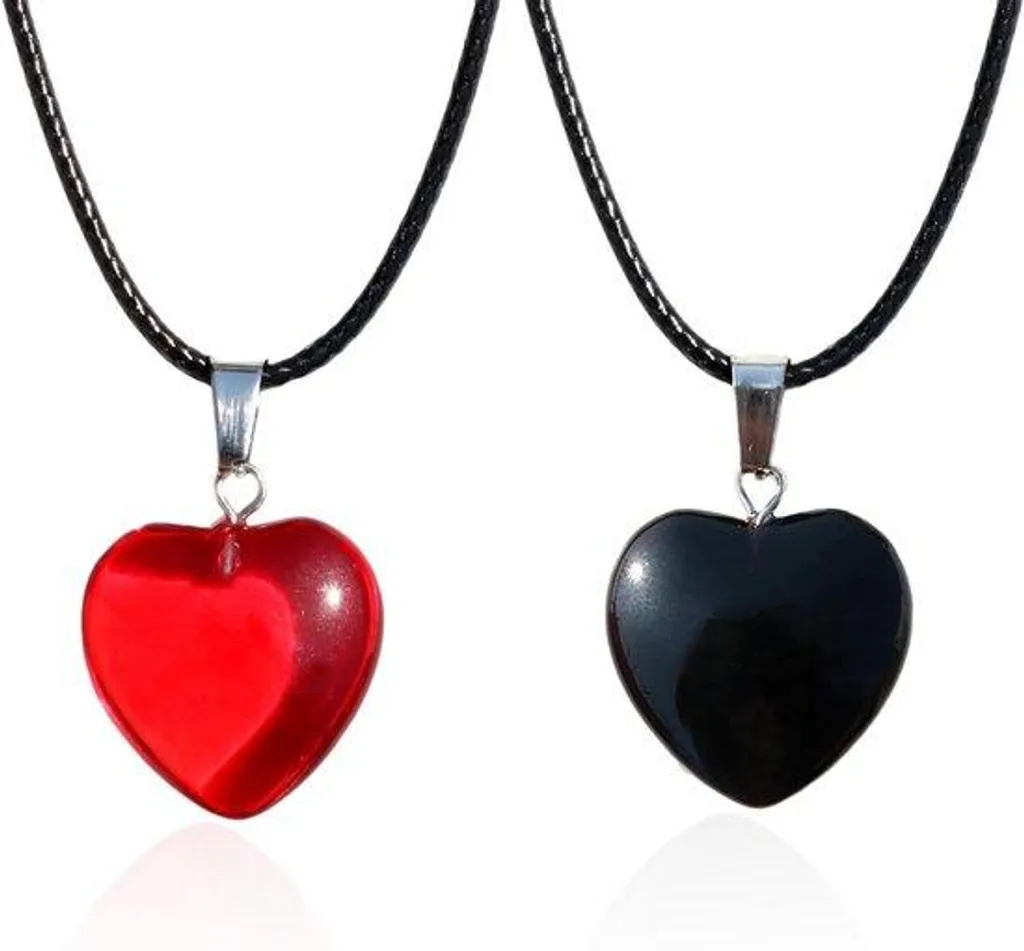 Cadeau Anniversaire Femme : Collier Cœur Rouge et Bracelet de Mode