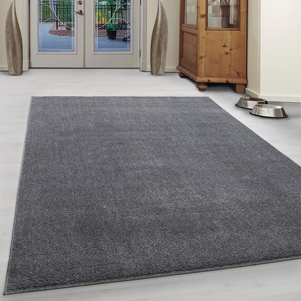 Wohnzimmerteppich Uni Modern Waschbar Strapazierfähig | Hellgrau 240x340 cm Schlafzimmer Schadstoff Saugroboter geeignet | MAIN – Kadima Design