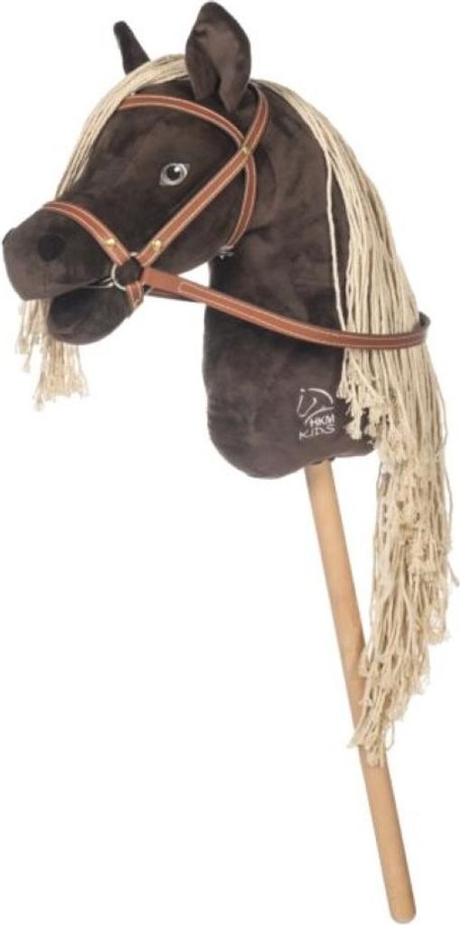 Cheval à Bascule HKM Hobby Horse Noir Avec Bridon Amovible - Jouet Enfant D'occasion En Bon état