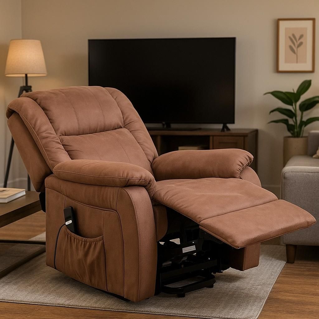 TV-Sessel Bezug braun Fernsehsessel Aufstehhilfe Herz-Waage #3821
