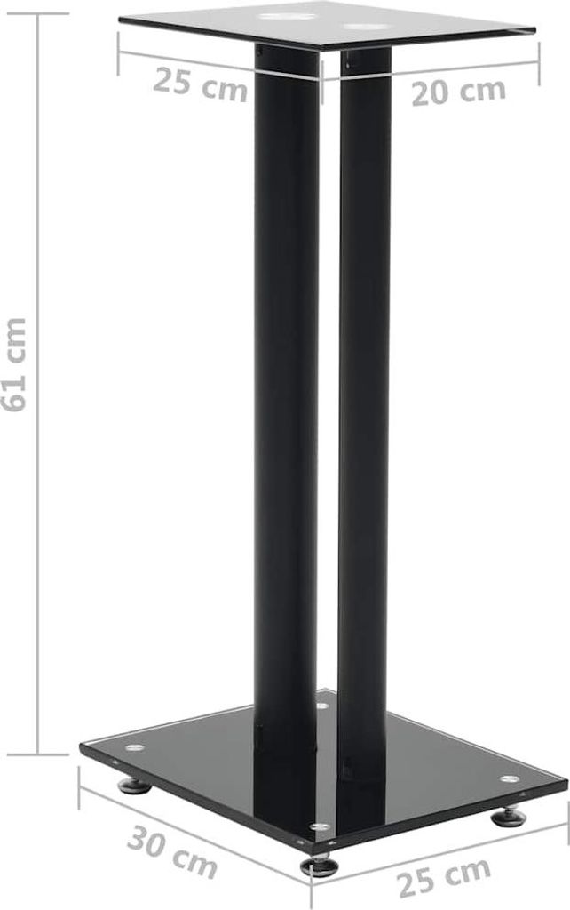 VidaXL Lautsprecherständer Aus Glas & Aluminium - 2er Set Für HiFi-Boxen Bis 45kg