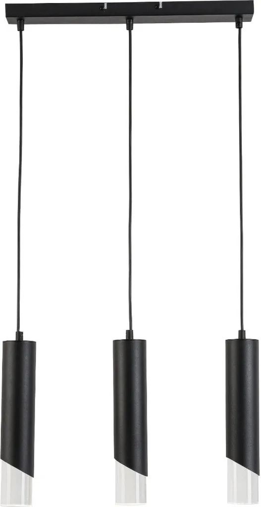 Suspension Noire Hardin en Acrylique 120 cm - Luminaire 3 Lumières E27