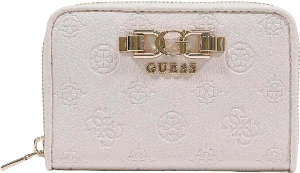 Portefeuille Zippé Guess Swpd99 Beige - Grand Volume et Finition Grainée