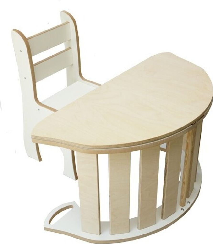 Skyline Kletterbogen Klettergerüste Kletterdreieck Baby Kletterwippe Holzbogen für Kinder Montessori Lack Klappbar Tisch, mod.C, 98x46x49cm, Weiß