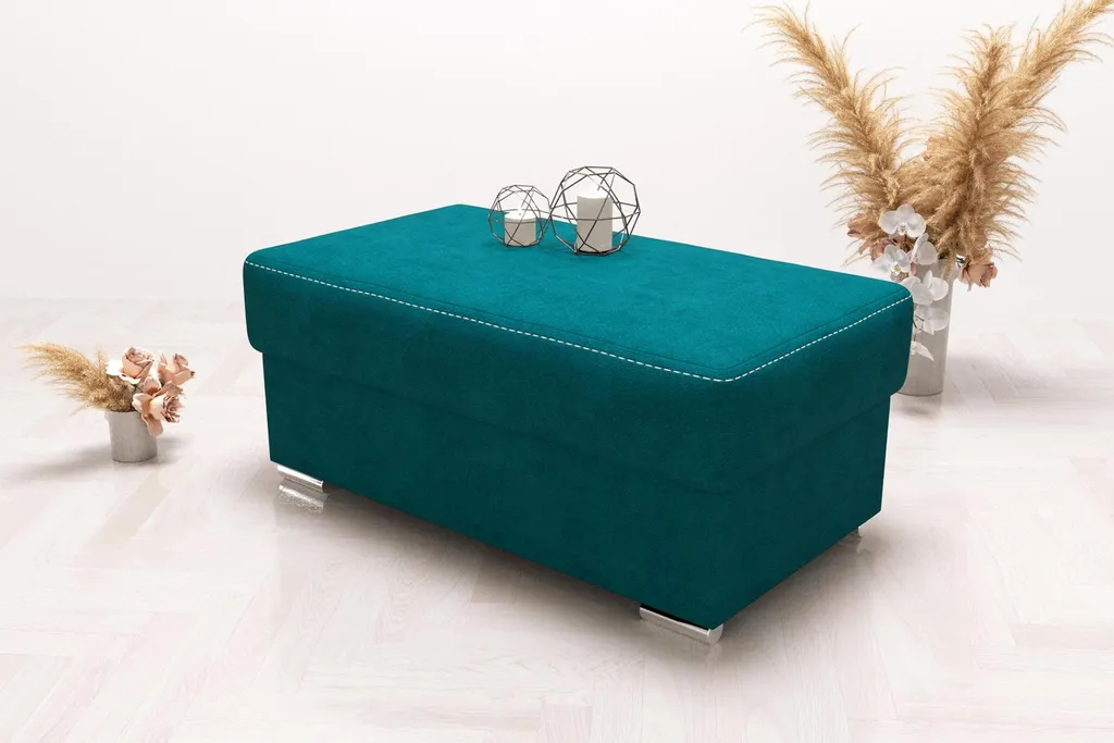 Siège d'Appoint Salon et Repose-Pieds Vert - Ottomane Textile Design