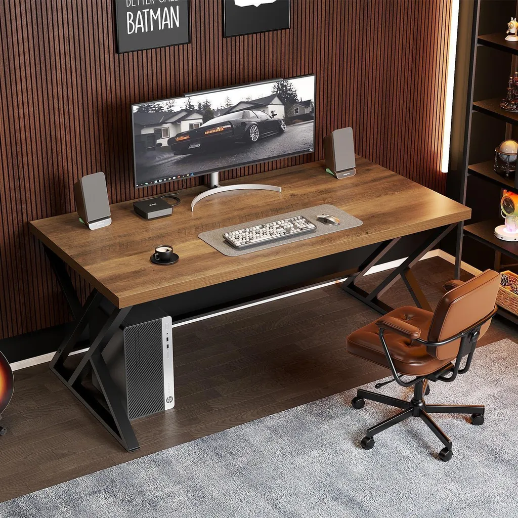 Table d'ordinateur bois Table de bureau robuste Style Campagne Chic