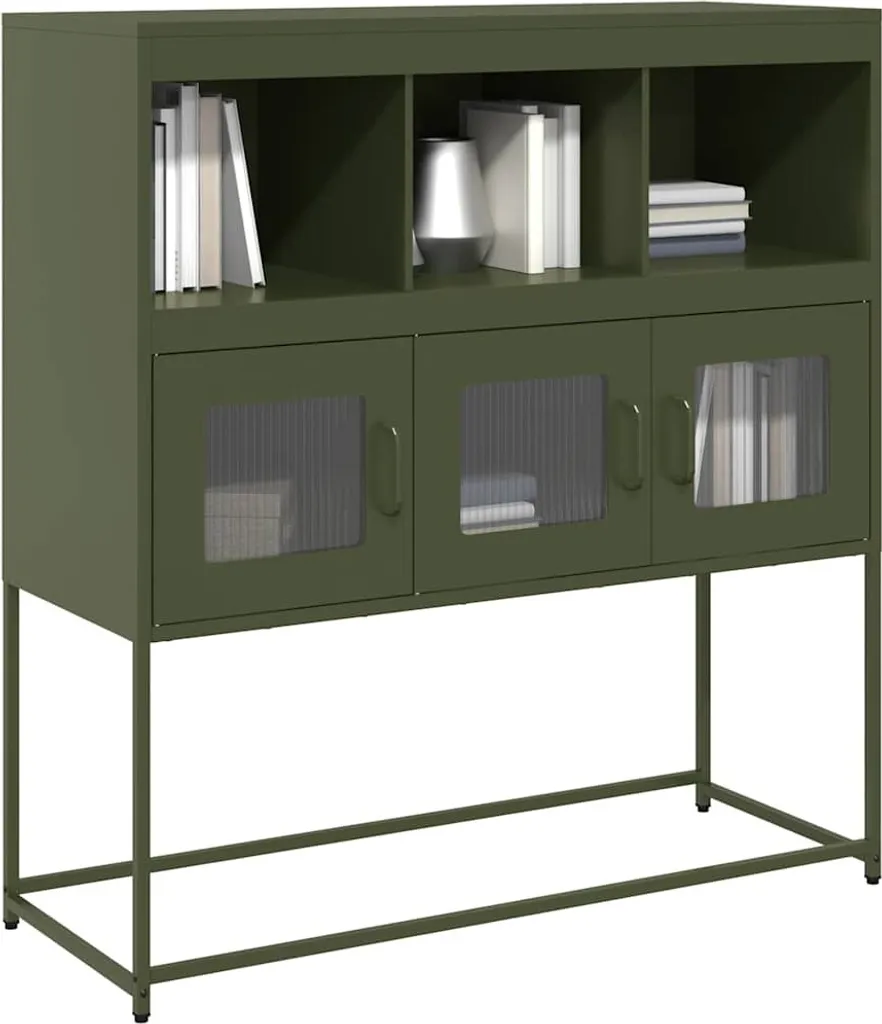 Occasione! Credenza Acciaio Verde Oliva vidaXL 100,5x39x107 cm