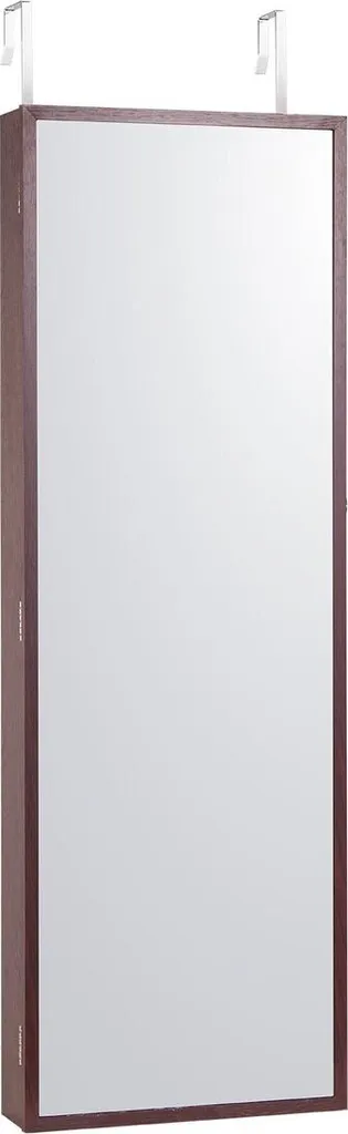 Organiseur Bijoux Mural contre l'Emmêlement, Armoire Miroir à Clé Marron