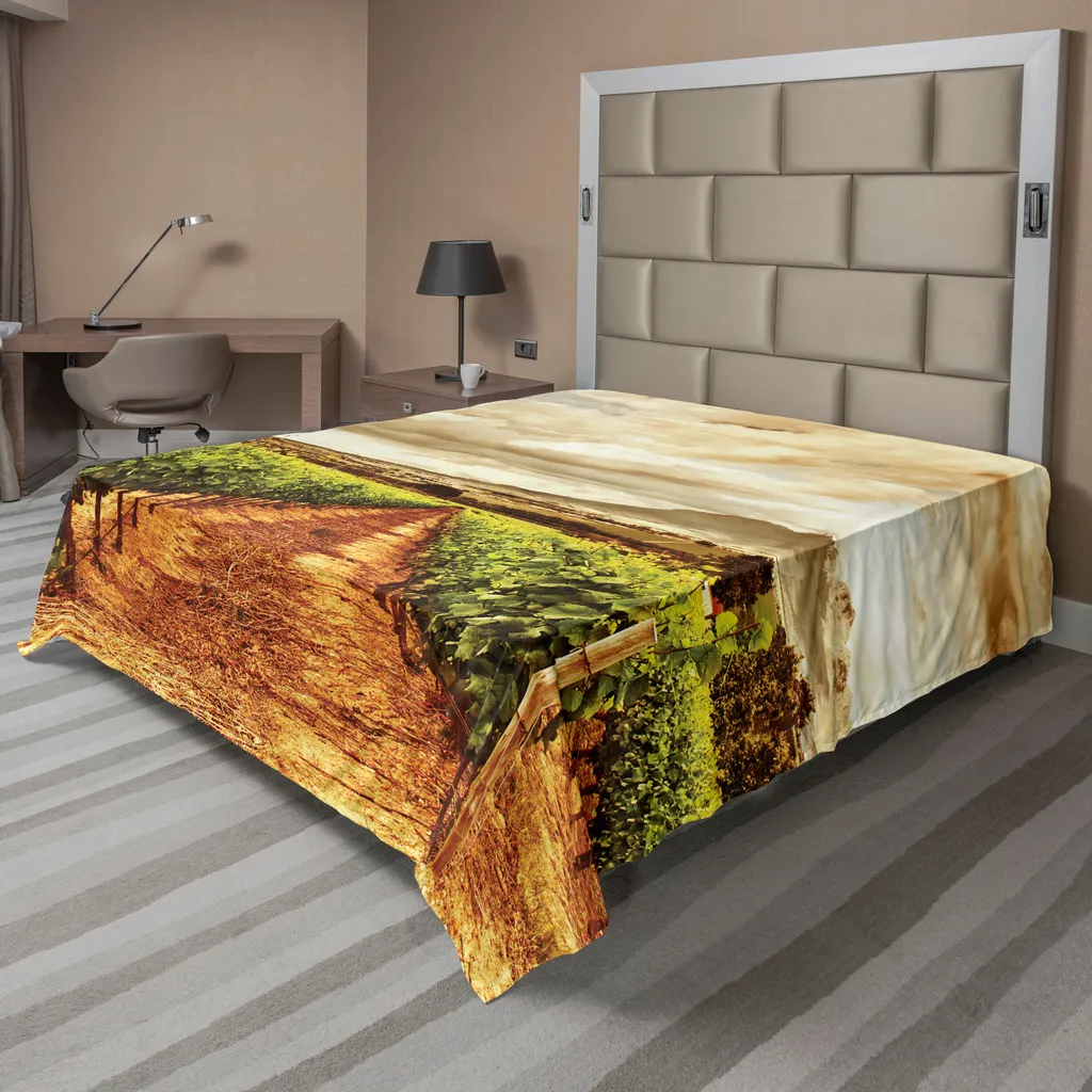 Drap plat pour lit décoratif thème nature d'automne 260 x 228 cm