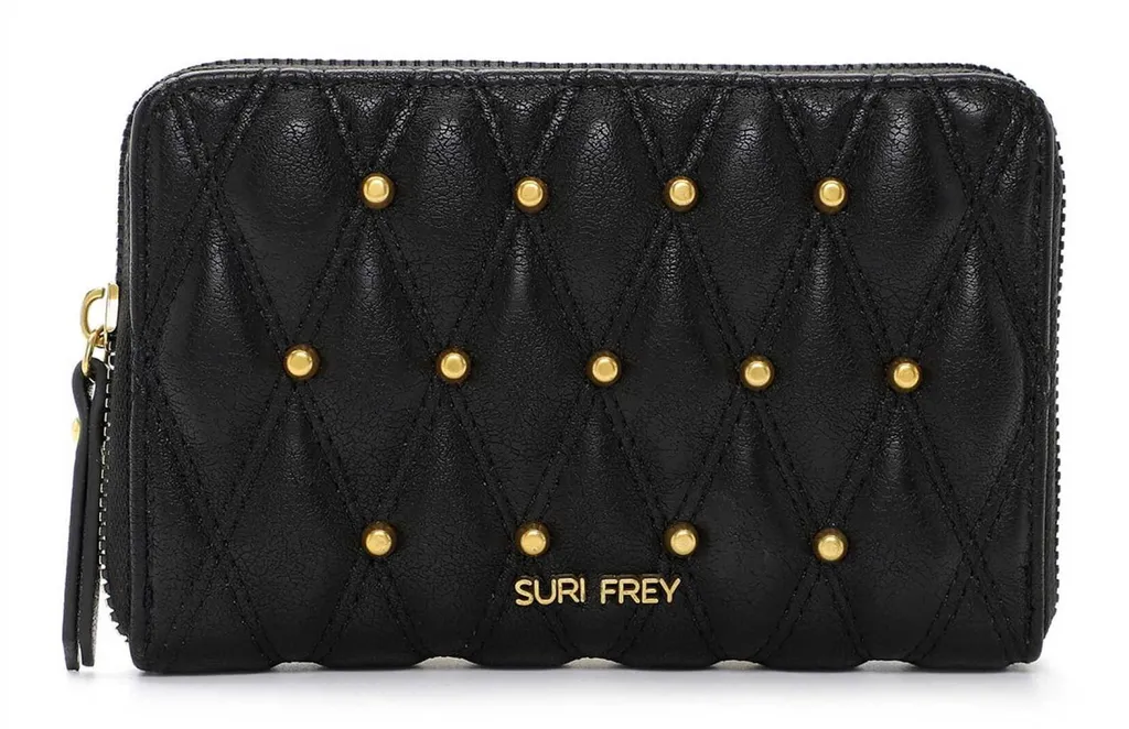 SURI FREY Corey Wallet Black - Porte-monnaie noir zippé pour femme