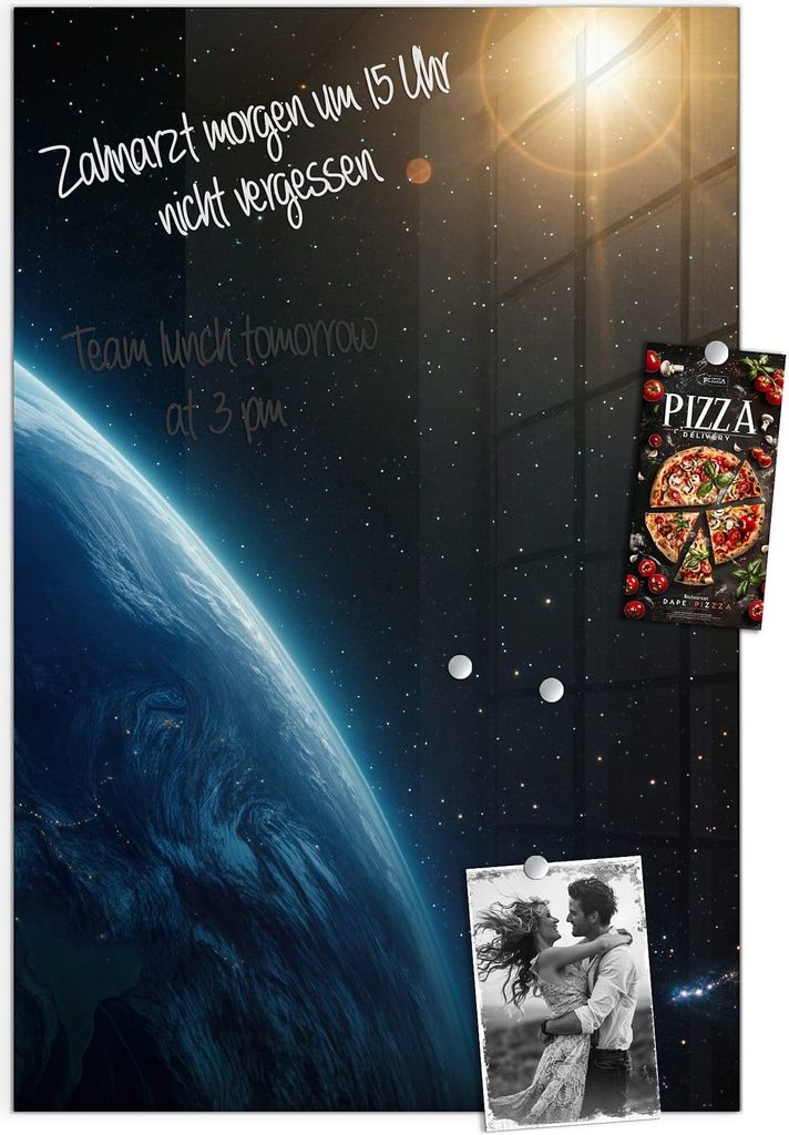 Magnettafel 40x60cm Pinnwand Whiteboard beschreibbar - Erde bei Nacht