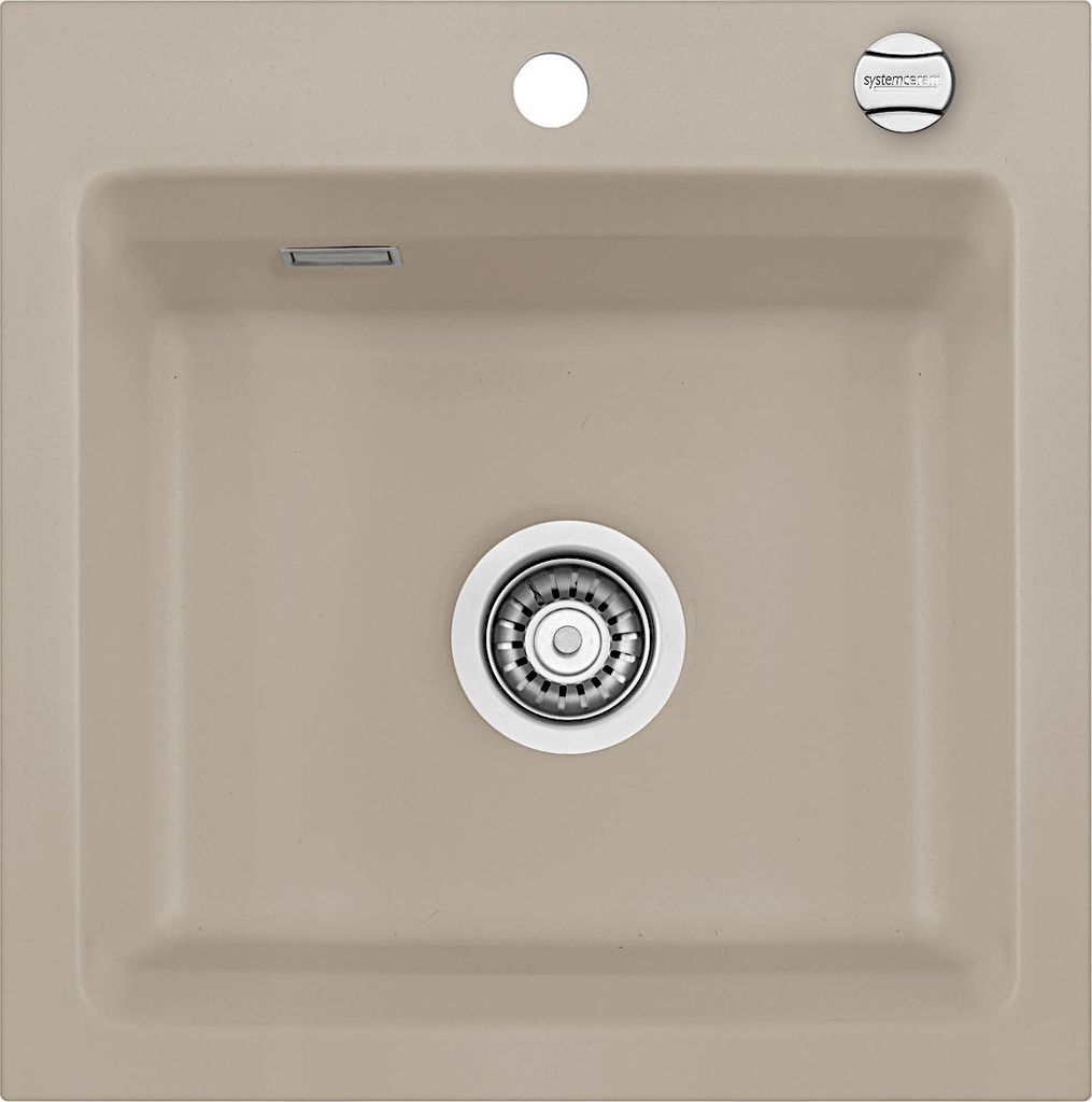 KeraDomo Spüle KARA 51 in FANGO mit Excenterbetätigung / ab Schrankbreite 50 cm / Einbauspüle