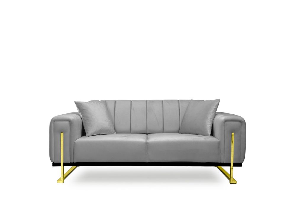 Couch 3-Sitzer Elegance un Versch. Farben: Grau / Gold-Farben