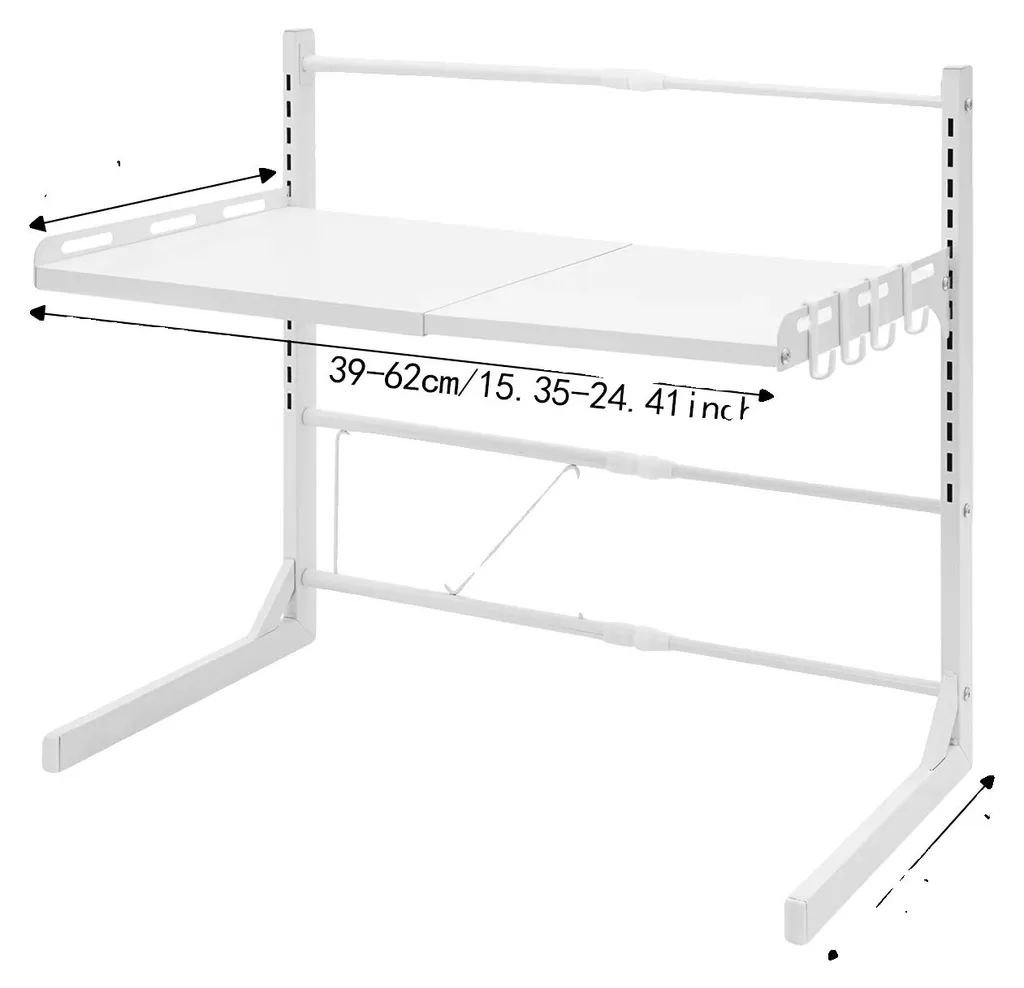 Support Micro-ondes Réglable en Hauteur et Longueur - Rangement Cuisine