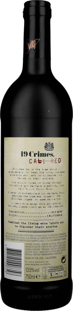 19 Crimes Snoop Dogg Cali Red 0,75l Produktbild 5