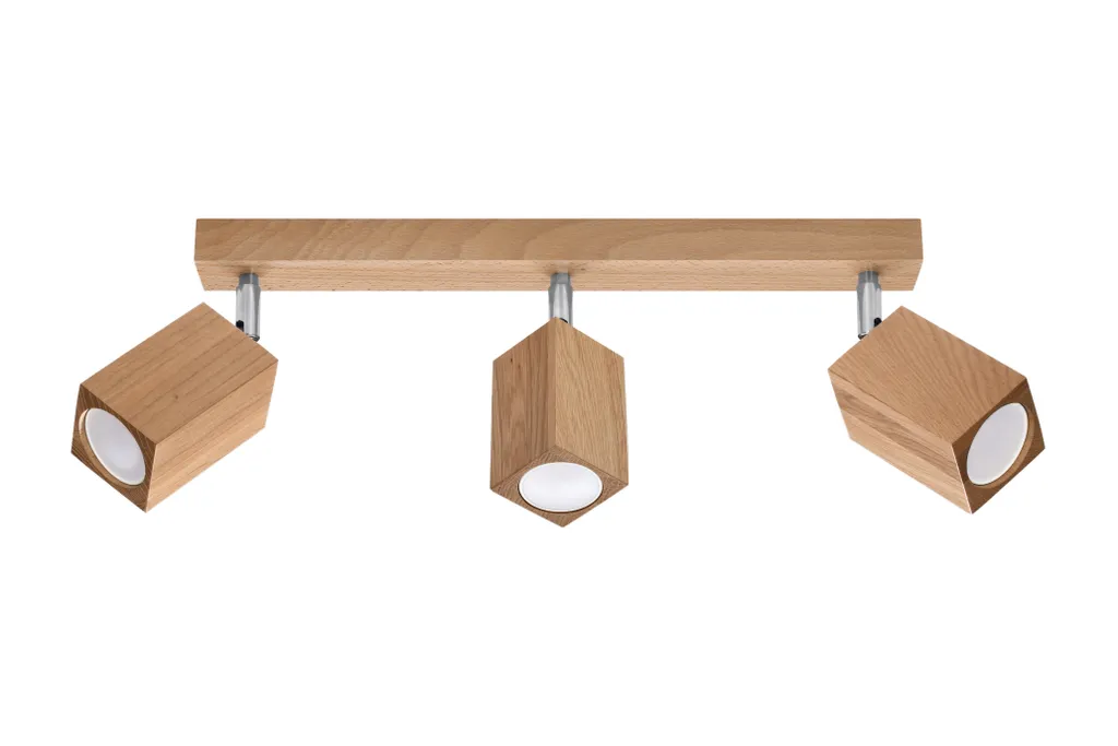 Lampada Soffitto Sollux KEKE 3 Legno Rovere 45cm 3xGU10 Qualità