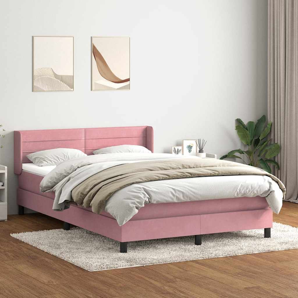 Maison Exclusive - Boxspringbett mit Matratze Rosa 140x220 cm Samt