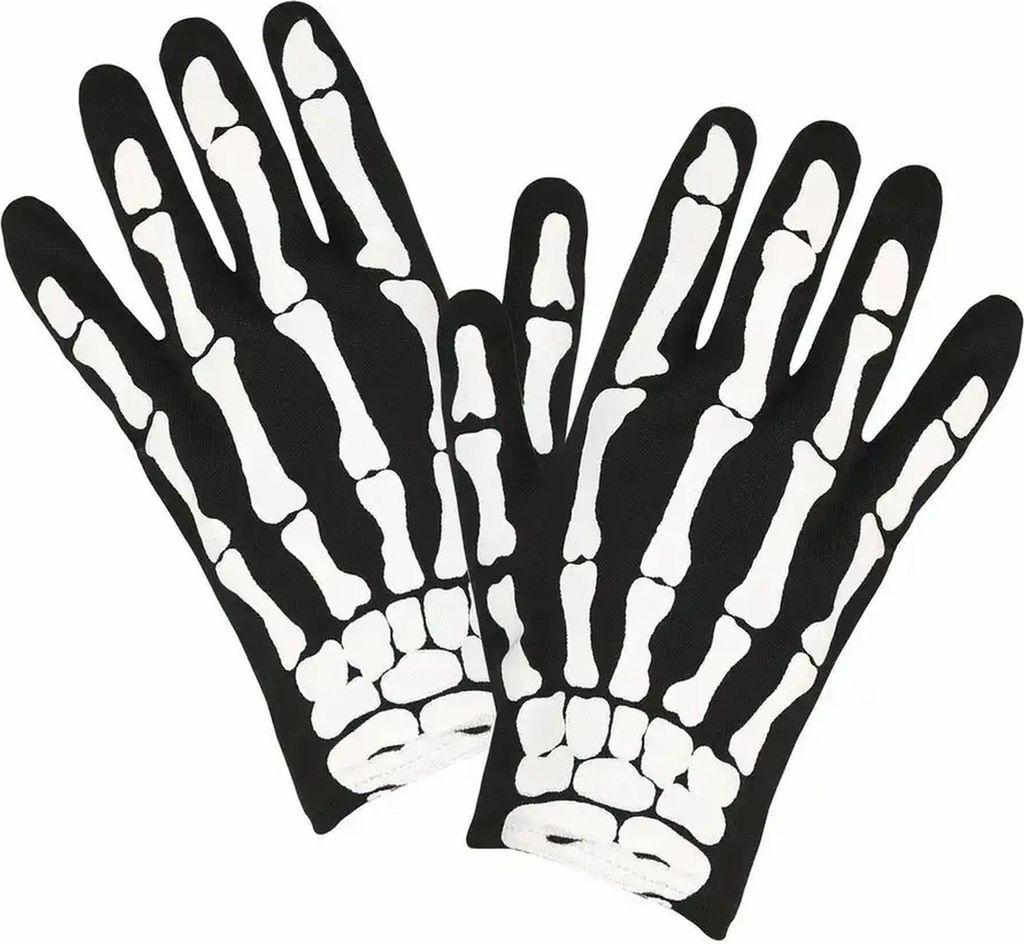 W WIDMANN MILANO Party Fashion 34275 - Skelett Handschuhe, Produktbild 