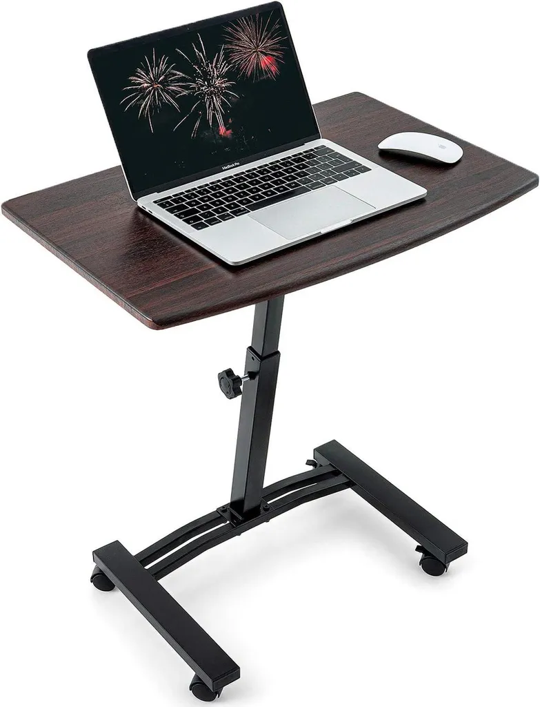 Tatkraft Salute Table Ordinateur Portable à Roulettes Bureau Mobile