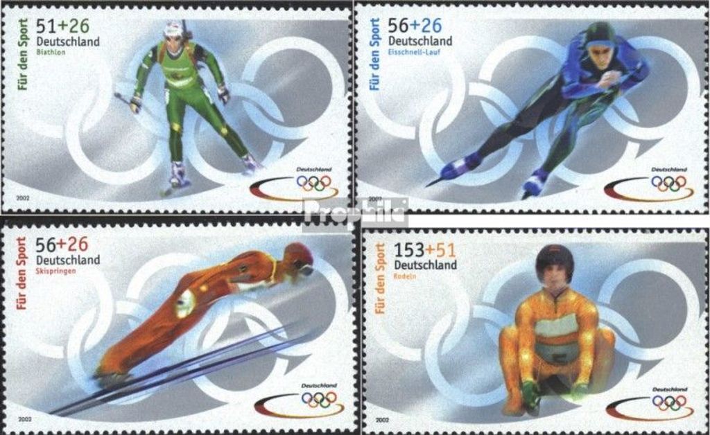 Briefmarken BRD (BR.Deutschland) 2002 Mi 2237-2240 (kompl.Ausg.) gestempelt Olympische Winterspiele