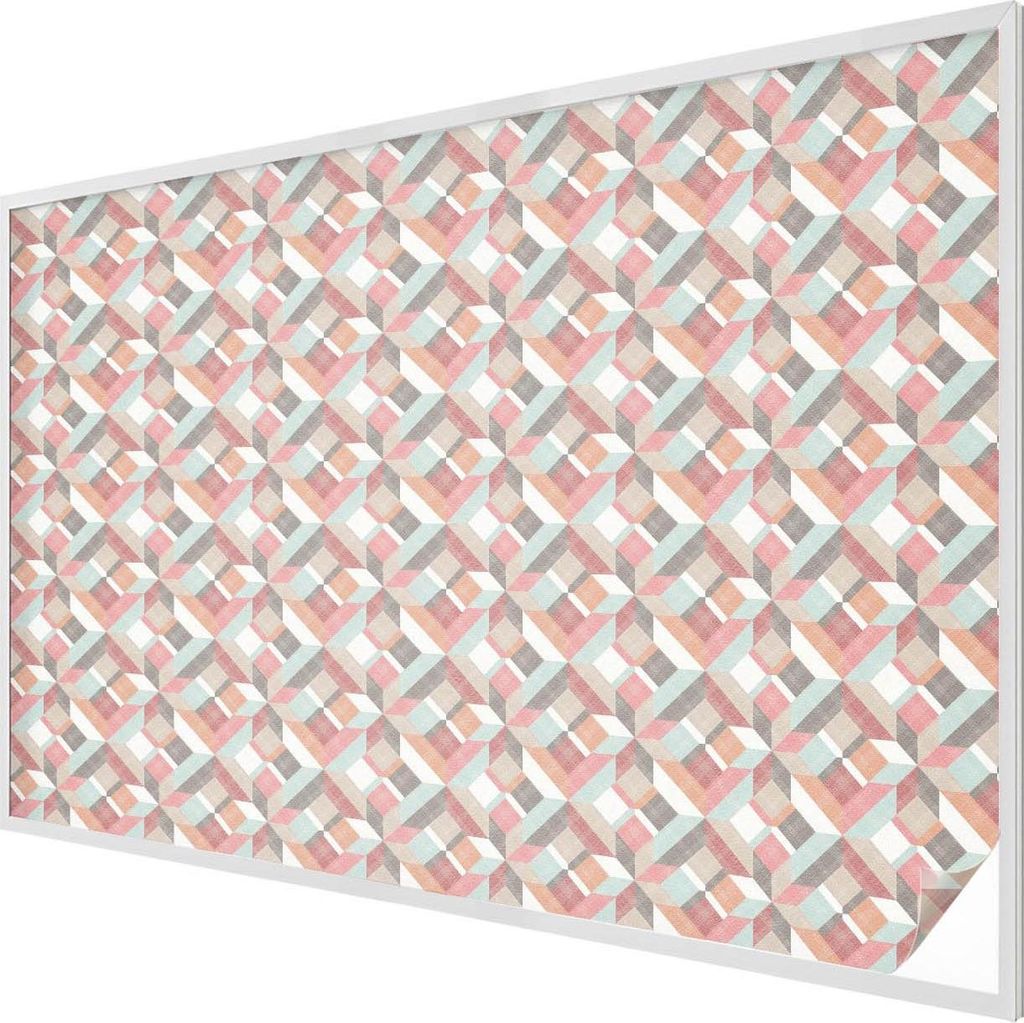 Buntglas Fensterfolie – 146x200 cm – Stained-Glass Design – blickdichte dekorative Sichtschutzfolie – selbstklebend, UV-Schutz – Geometri...
