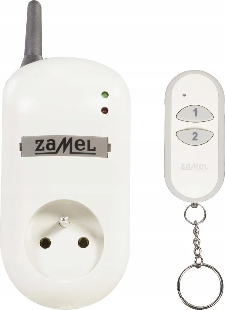 Prise commandée à distance avec émetteur radio 2 canaux exta free Zamel