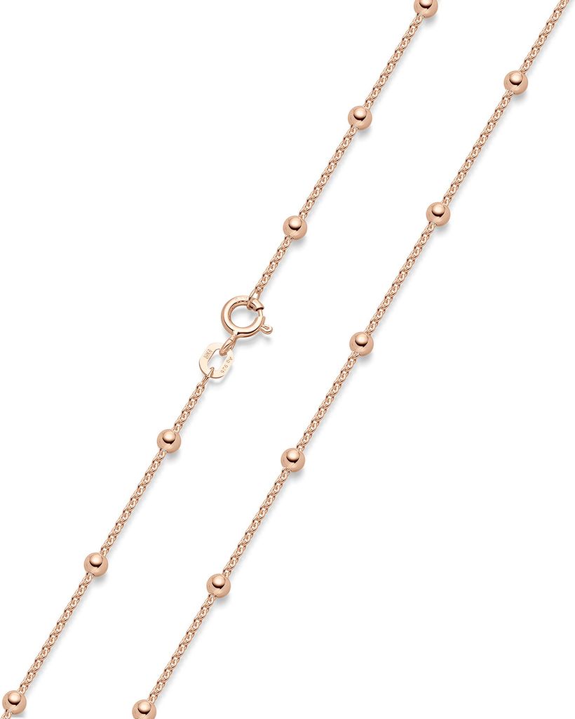 MATERIA Kugel Kette Damen Rosegold - 925 Silber Halskette Produktbild 