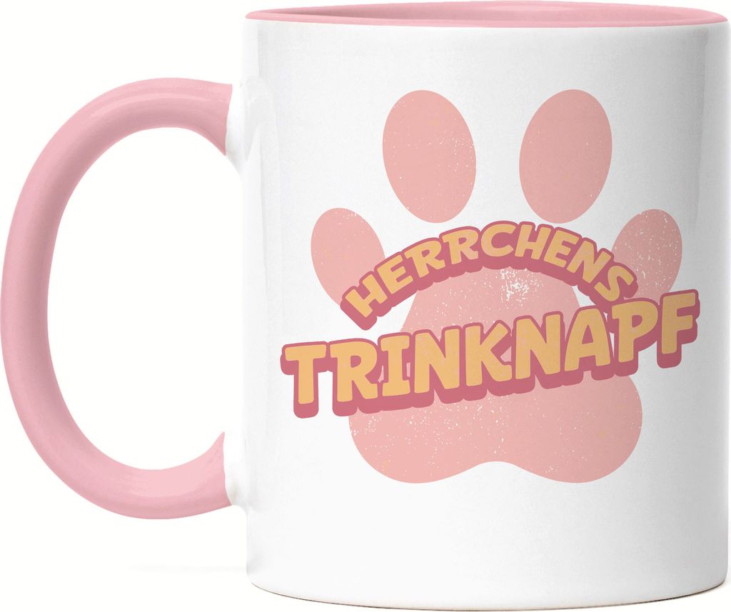 Herrchens Trinknapf Tasse Rosa Hund Hunde Hündin Hundeliebhaber Tierliebe Vierbeiner Hundepfote Pfote