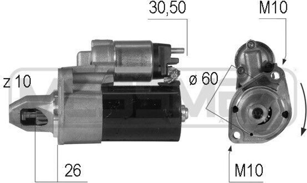 ERA 220593A Starter Anlasser 1,1kW passend für Produktbild 