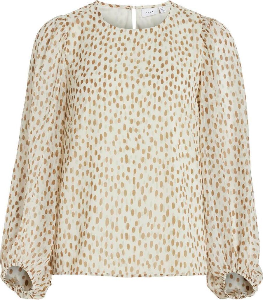 Vila Langärmelige Damenbluse, VIFALIA O-NECK L/S TOP - NOOS