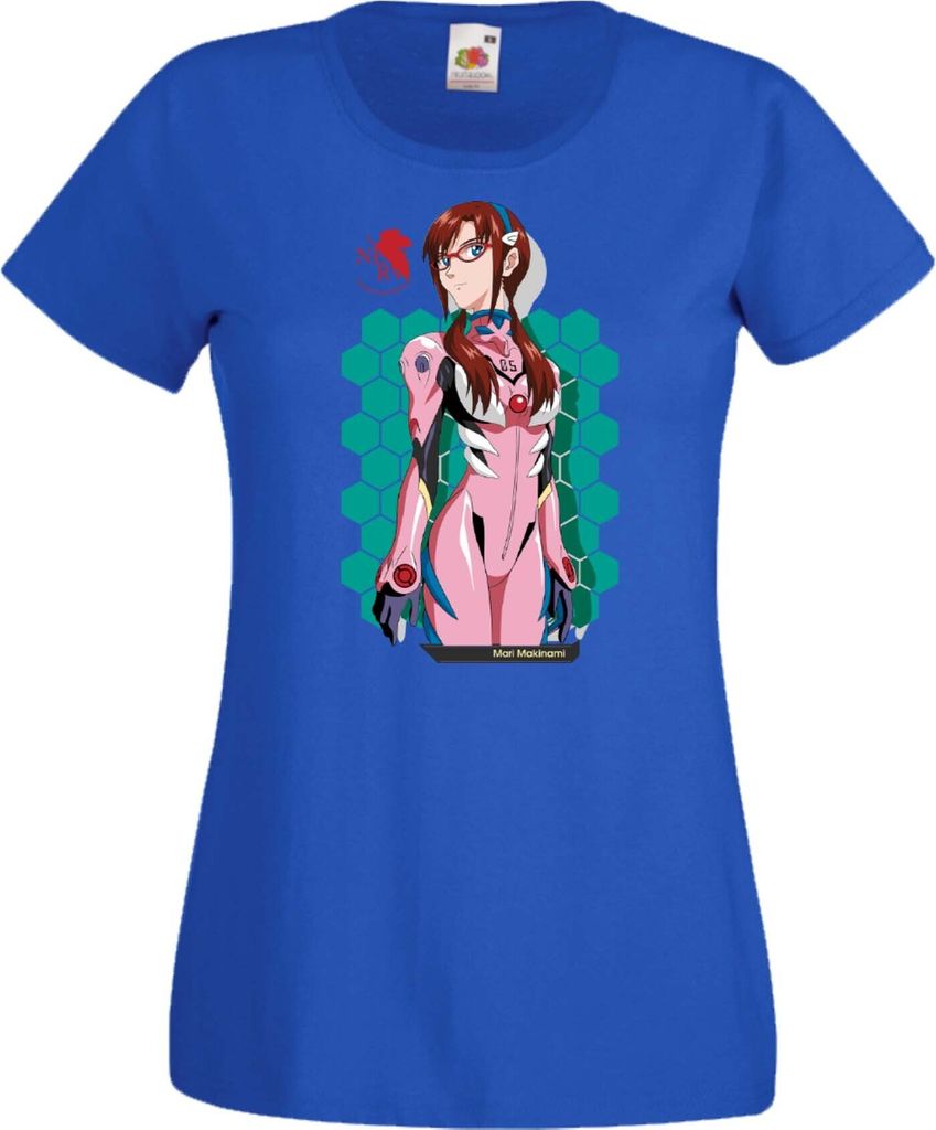 Damen T-Shirt Anime Manga Neon Anime Genesis Manga Evangelion Mari Illustrious Makinami Maria Iscariot Maria Iscariot, Lady XS / Orange
