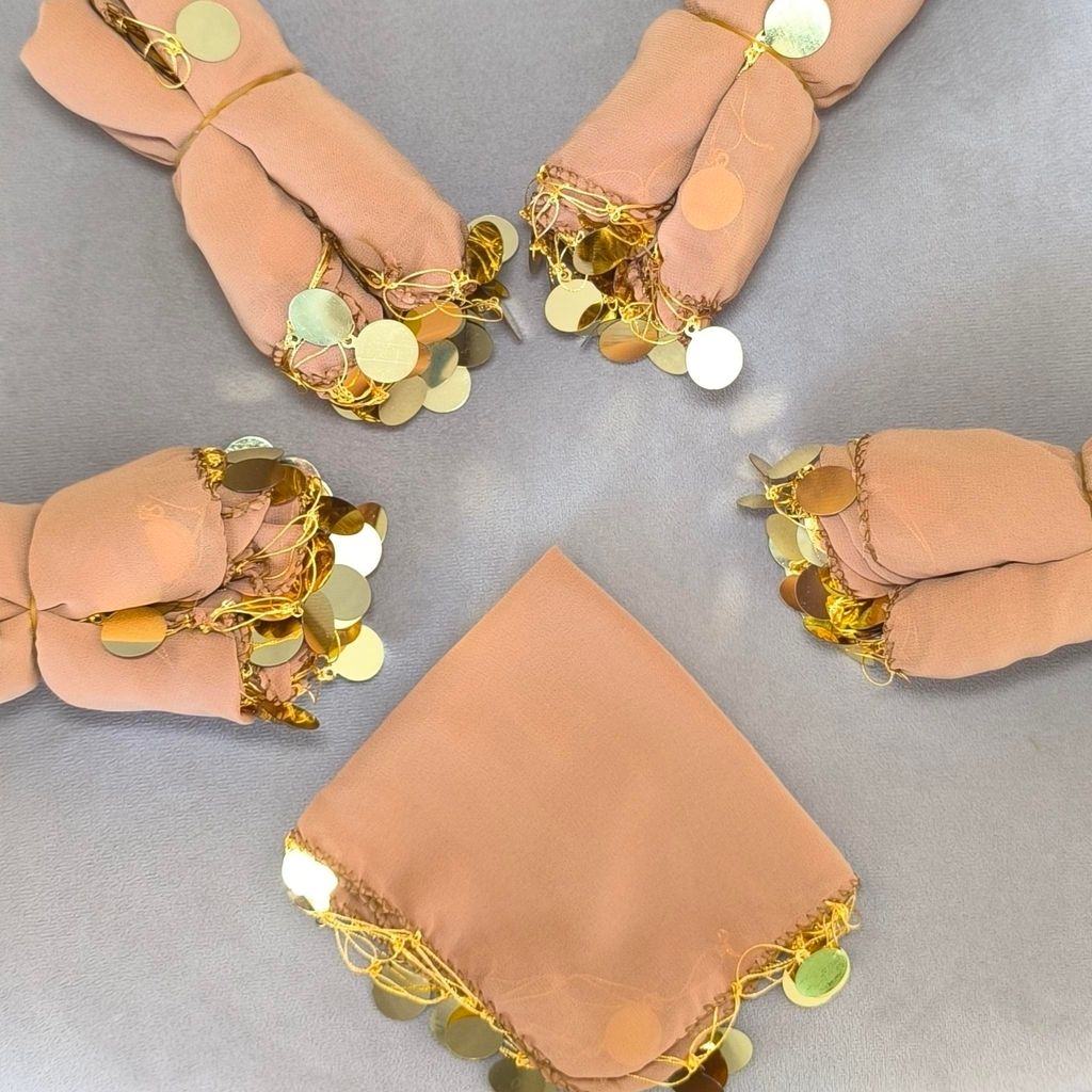 10x Gold mit golden Pulls Halay Mendili groß 20x20 cm Produktbild 