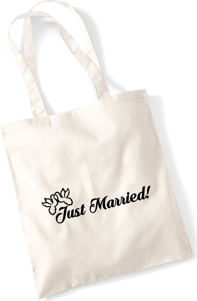 Huuraa Jutebeutel Just Married Tauben 10 Liter Natural Produktbild 