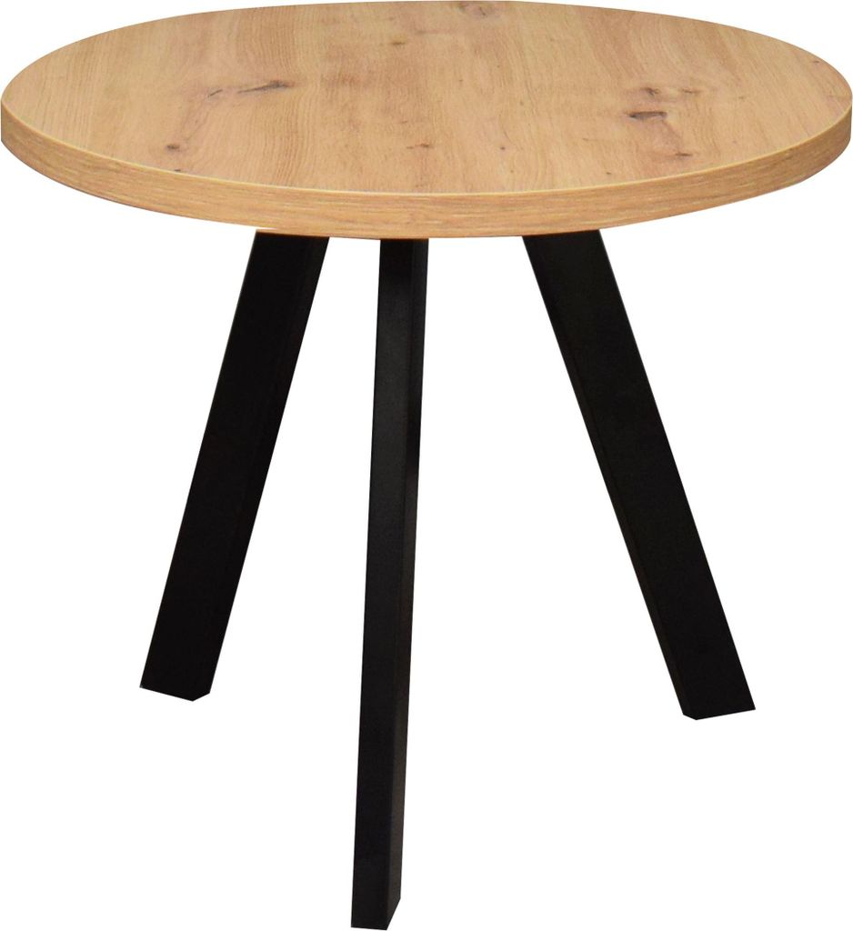 Couchtisch Rund Elesa 1 60x51x60 Holzwerkstoff Schwarz/Asteiche