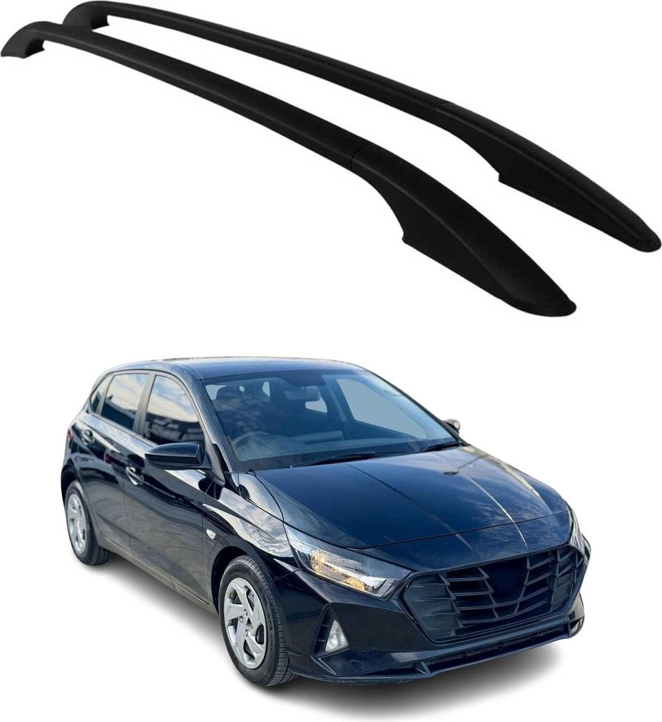 Dachreling Relingträger für Hyundai i20 III 2020-25 Aluminium Schwarz 2x