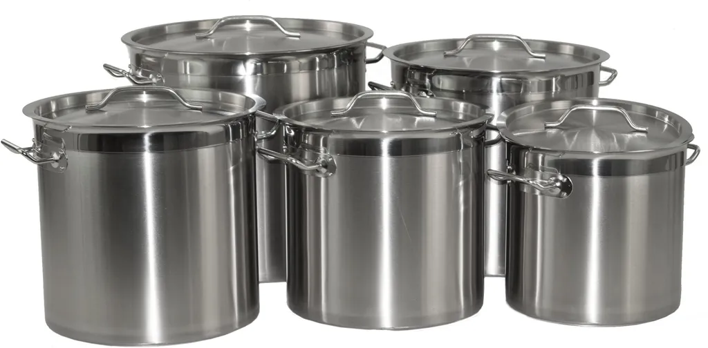 Casseruola in acciaio inox con bordo rinforzato e coperchio Ø28cm H28cm 17,2 litri