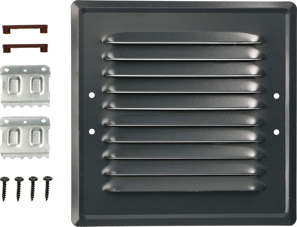 KOTARBAU Lüftungsgitter 165x165 mm aus Metall mit Insektenschutz Hellgrau