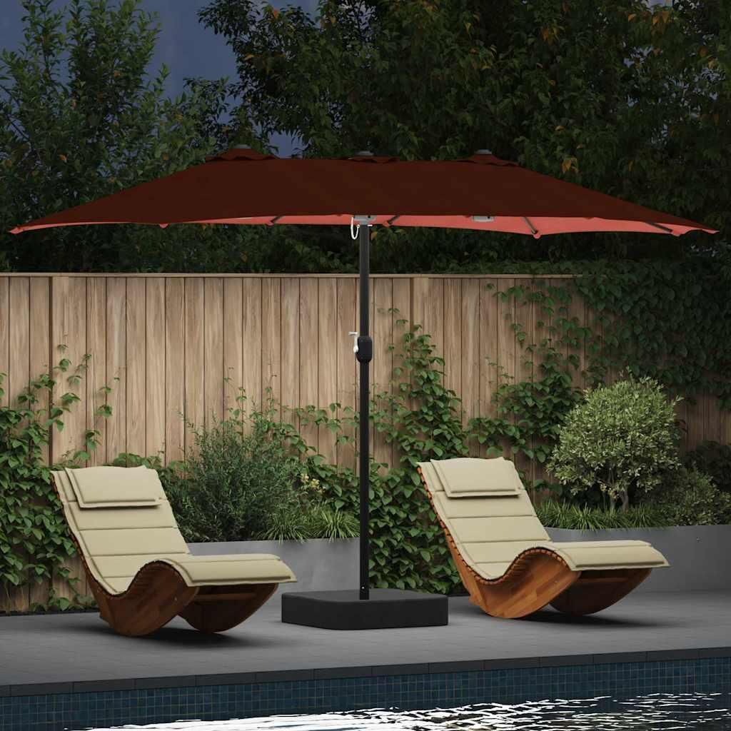 Möbel Gartenparasol Terrakotta 385 x 209 x 244 cm Stoff - Sonnensegel 42003288