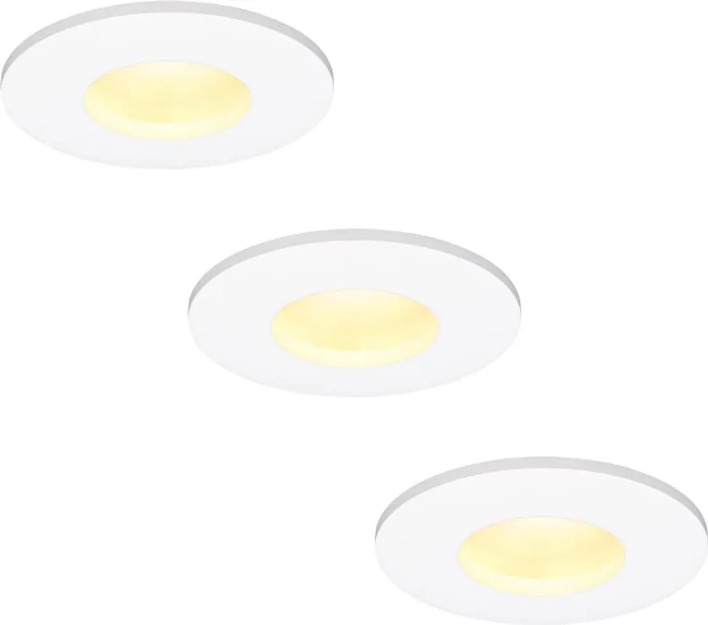 Spot LED encastrable blanc chaud 2700K 6W haute luminosité IP44 pack 3
