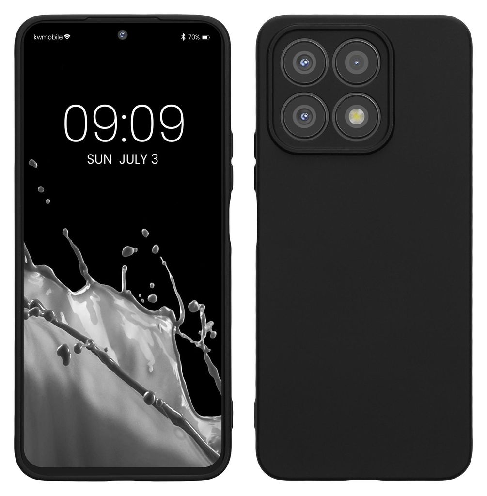kwmobile Slim Case kompatibel mit Honor X8a Hülle - Handyhülle aus Silikon in Schwarz