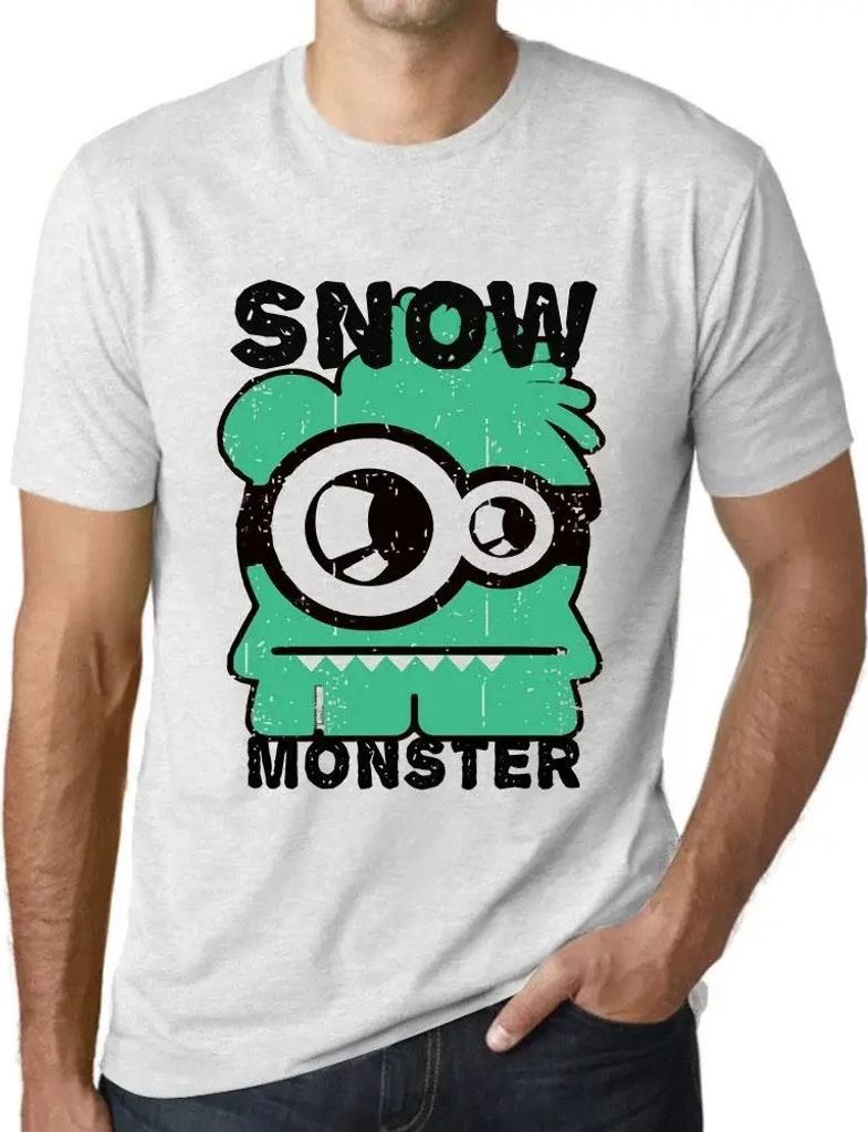 Herren Grafik T-Shirt Schneemonster – Snow Monster – Öko-Verantwortlich Vintage Jahrgang Kurzarm Lustige Druck Geburtstag Geschenk Mann