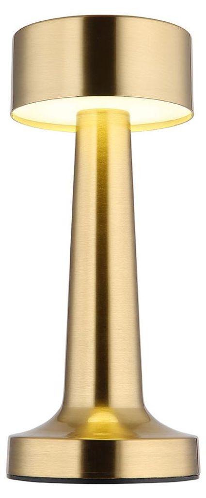 LED Tischleuchte, messing, Touchdimmer, Akku, H 21 cm Produktbild 